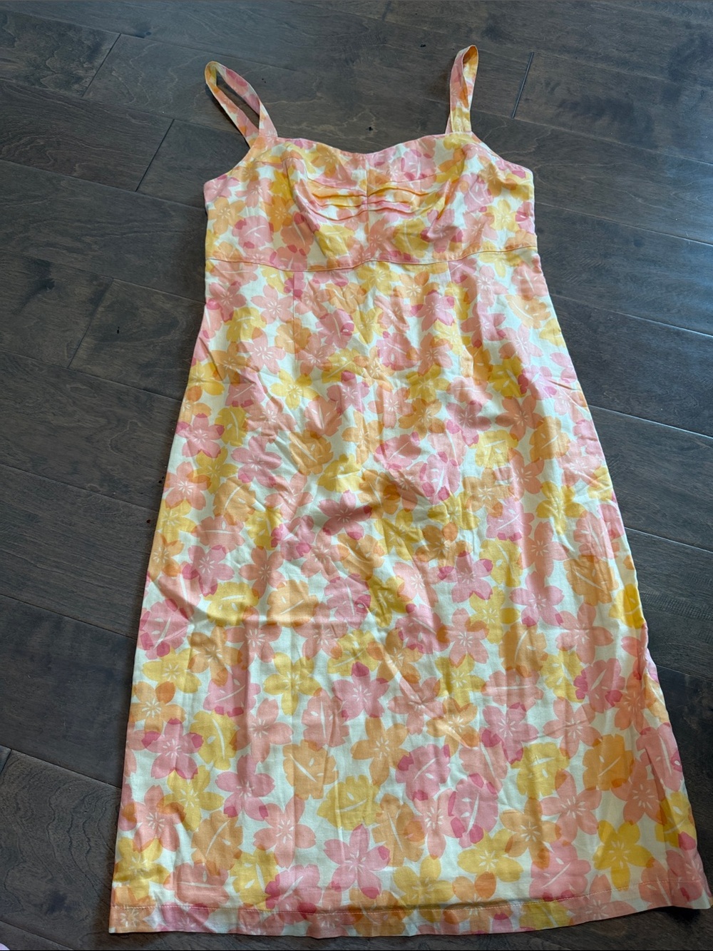 Vintage Eddie Bauer Floral Sundress with Pink & Yellow Blooms
